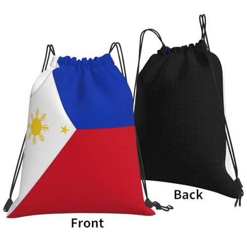 Philippines Flag Drawstring Bag Sport Gym Backpack Beach Travel Sack Draw String Yoga Bag For Men Women - color: Philippines Flag