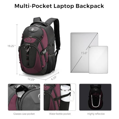 Swissdigital Design Laptop Backpack for Men with USB Charging Port SD803-44 - color: Angola Red/Black