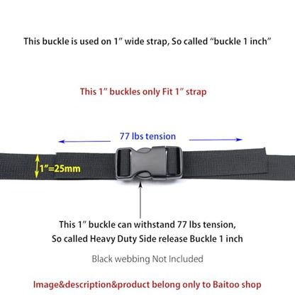 Side Release Buckles Heavy Duty Plastic Buckle Snap Clips Clasps Backpack Buckle Replacement for Strap - style: 1 Inch - 2sets