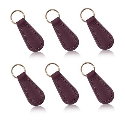 Deoward Zipper Pull Replacement PU Leather Zipper Tag Fixer Pull Repair for Backpacks, Jackets, Luggage, Purses, Suitcases, Handbags (6 PCS) - style: Zipper Pulls (Burgundy)