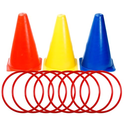 Topbuti 24 Pcs Plastic Ring Toss Game Carnival Rings Outdoor Toss Rings for Speed and Agility Practice Games, Bridal Shower Game, Game Booth
