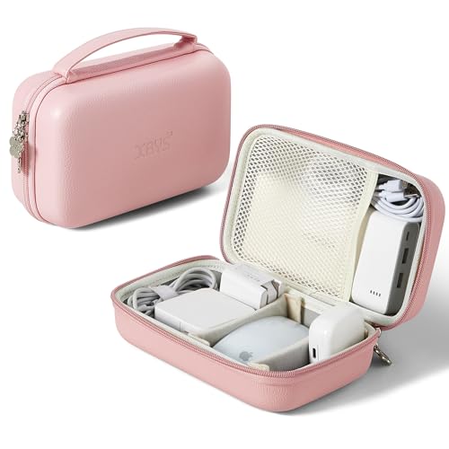 Charger Case for Macbook, Portable Tech Electronic Organizer Bag, Small Travel Storage Pouch for Laptop Accessories, MacBook Power Adapter, Charging Cords, USB Drives, Power Bank (Pink, XL) - color: Pink, size: XL