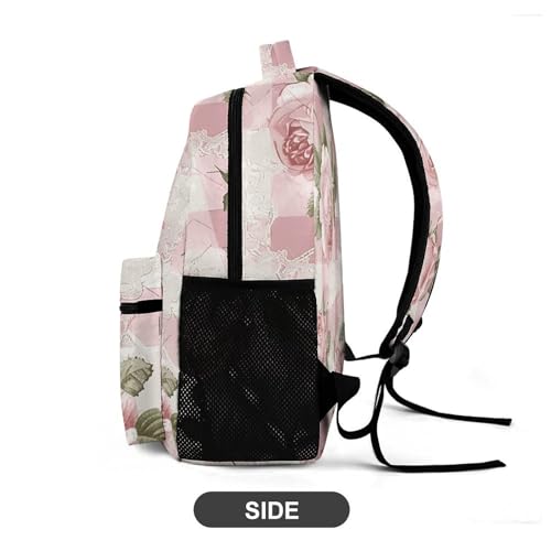 Peach Retro Pattern Backpack Large Capacity Bookbag Lightweight Schoolbag Travel Bag for Men & Women - color: Peach Retro Pattern