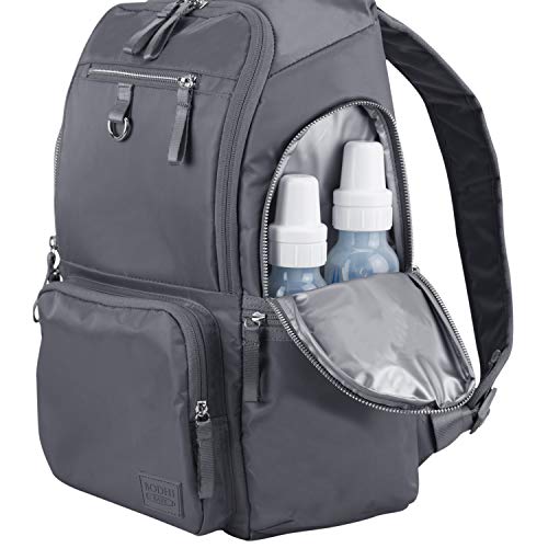 BODHI Baby Waterproof Multi-Function Travel Essentials Baby Tote Diaper Bag Backpack Changing Pad, Stroller Straps for Parents, Unisex, Ash Gray - color: Ash Gray