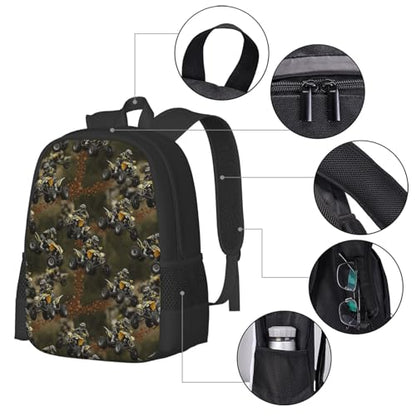 Lightweight Polyester Daypack Dirt Quad Bike Off Road, Anti Theft Large Capacity Travel Hiking Backpack Unisex Carry On Bag for Outdoor Commute Business Use - color: Design (241)