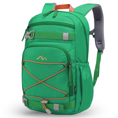MOUNTAINTOP 18L Kids Backpack, Lightweight Children Daypack for Boys Girls, School Bag with Chest Strap, 29 * 16 * 45CM - color: Green