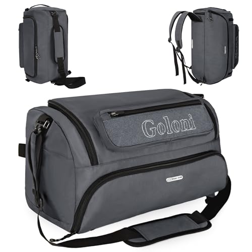 Gym Bag for Men,40L Large 3 in 1 Sports Duffle Bag with Shoes Compartment and Wet Pocket,Travel Backpack Weekender Overnight Bag for Travel, Gym, Sports - color: Grey