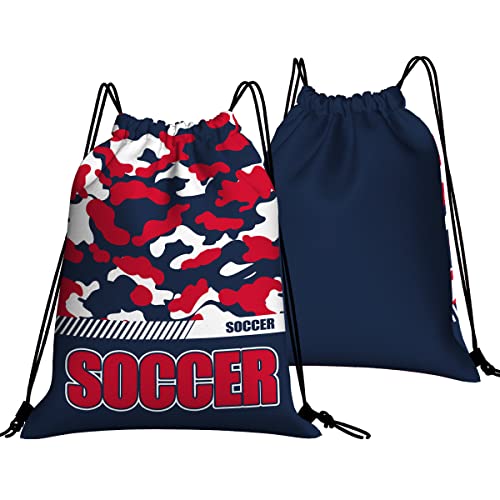 Drawstring Backpack Waterproof Gym Drawstring Bags Sports String Bag Camo Sackpack-Navy Soccer Drawstring Bag - color: Soccer Drawstring Bags-camo Navy
