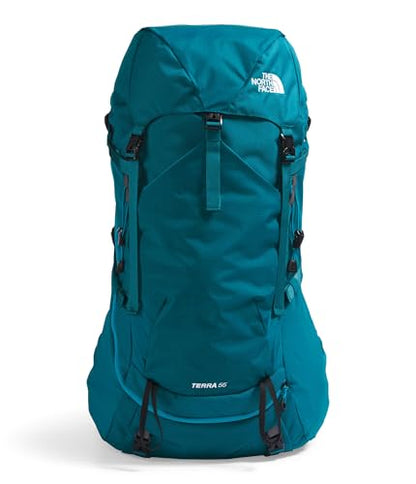The North Face Women's Terra 55 Backpack - Hiking Pack, Women-Specific Fit, Cinch-Top Opening, Pole & Ice Axe Attachments, Blue Moss/Sapphire Slate-NPF, Medium/Long - color: Blue Moss/Sapphire Slate-npf, size: Medium/Long