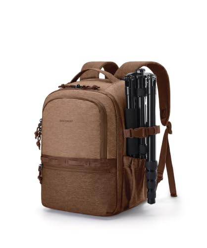 BAGSMART Small Camera Backpack, DSLR SLR Camera Bags for Photographers Compatible for Sony Canon Nikon, Shoulder Strap 2-in-1 Anti-theft Travel Backpack Fits 12.9 Inch, Coffee Brown - color: Coffee Brown