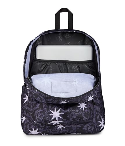 JanSport SuperBreak Plus Backpack with Padded 15-inch Laptop Sleeve and Integrated Bottle Pocket - Spacious and Durable Daypack for Work and Travel, Castle Tapesty Black/Charcoal/Silver - color: Castle Tapesty Black/Charcoal/Silver