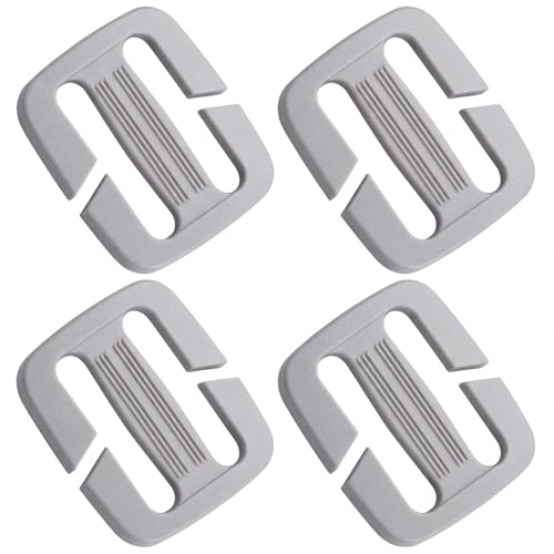 4 Pcs Backpack Strap Clips 1 Inch Detachable Webbing Buckle Nylon Shoulder Strap Holder Backpack Bag - color: Dark Gray