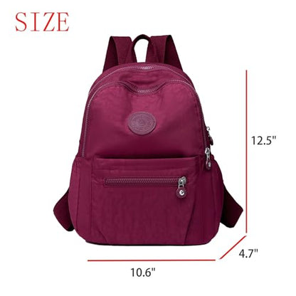Simple Casual Solid Color Lightweight College Work Backpack Anti Theft Travel Backpack Daypack for Women (Rose Red) - color: Rose Red