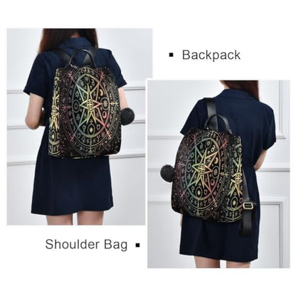 ALAZA Mandala Zodiac Wheel Of The Year Astrological Signs Outdoor Backpack Bags for Woman Ladies - color: Multi 4