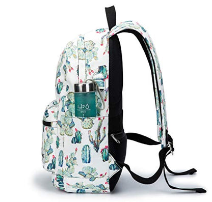 Kinmac Water Resistant Laptop Travel Outdoor Backpack with USB Charging Port for 13 inch 14 inch and 15.6 inch Laptop (Cacti) - color: Cactus