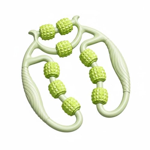 Circular Leg 9 Separate Rollers Leg Roller 360 Degree Massage Clamp Design for Athletes, Runners, Post-Workout, Home Gym, Green Grape Green - color: Green Grape Green