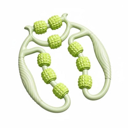 Circular Leg 9 Separate Rollers Leg Roller 360 Degree Massage Clamp Design for Athletes, Runners, Post-Workout, Home Gym, Green Grape Green - color: Green Grape Green