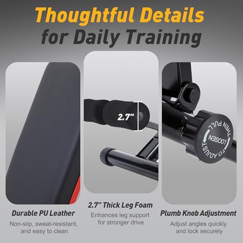 NEWBULIG Adjustable Weight Bench for Home Gym, Foldable Incline Decline Flat Workout Bench for Full Body Exercise, Bench Press and Sit Up Training Equipment, 795 lbs Capacity - color: Jet Black