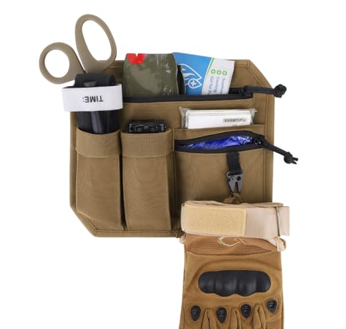 KRYDEX Tactical Bag Insert Panel Organizer,Modular Admin Insert EDC Pouch with Hook Backed for Backpack Range Bag Accessory Organizer Outdoor Survival Gear Panel - color: Coyote Brown
