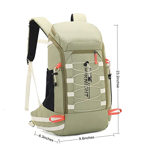 Bseash 40L Waterproof Hiking Camping Backpack with Rain Cover, Outdoor Sport Travel Daypack Rucksack for Skiing Cycling (Pea Green) - color: Pea Green