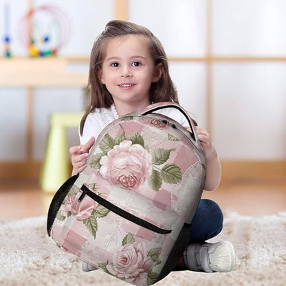 Peach Retro Pattern Backpack Large Capacity Bookbag Lightweight Schoolbag Travel Bag for Men & Women - color: Peach Retro Pattern