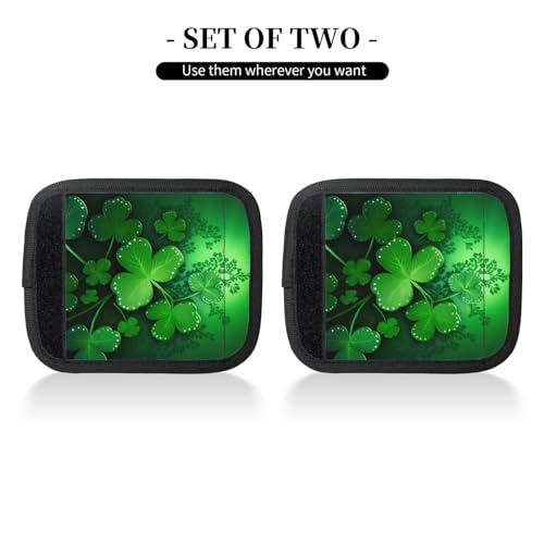 Green Clover Handle Wrap 2 Pieces - color: Green Clover Leaves