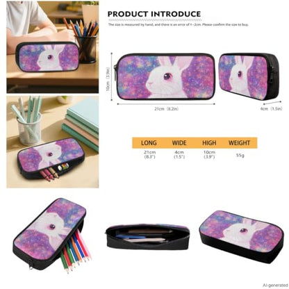 ZDCUSTOM Kids School Backpack Set 5 Pieces, Bunny Bookbag for Boys Schoolbags with Lunch Box, Pencil Bag, Cup Sleeve, Keychain, Schoolbags with Side Pockets, Back to School Supplies for Girls - color: Bunny