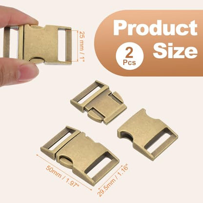PATIKIL Quick Side Release Buckle, Metal Buckles Replacement No Sewing Snaps Clips Clasps - color: Bronze, size: 3/4 Inch