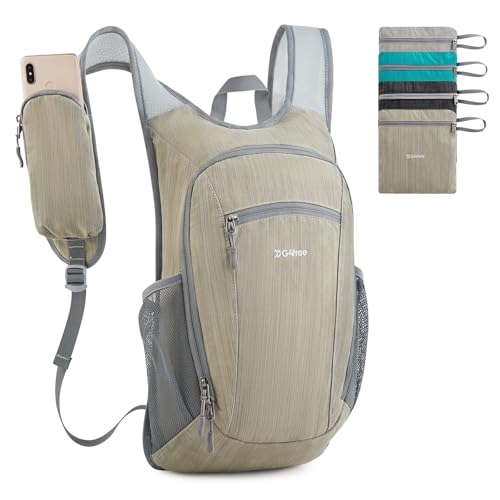 G4Free 15L Hiking Daypack Lightweight Travel Backpack Packable Outdoor Casual Foldable Shoulder Bag (Beige) - color: Beige