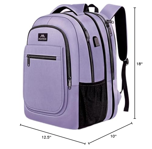 MATEIN Travel Backpack for Women, Expandable 15.6 inch Laptop Backpack - color: Purple, size: 15.6 inch