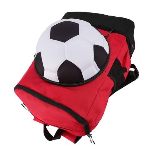 Soccer Backpack with Ball Compartment, Shoe Compartment, Football Bag with Shoe Compartment, Water Resistant, Men & Women, Basketball Bag, for - color: Red with Black, size: Children Size (Fits Size 4 Ball)