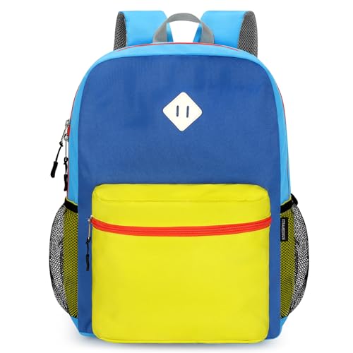 STEAMEDBUN Kids Backpack for Boys 5-9,Boys Backpack for Elementary School Bag - color: Blue-yellow, size: Medium - 17"H