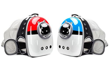 Expandable Cat Carrier Backpack, Backpack for Cats Kitten Small Puppy, Airline Approved Cat Bubble Backpack, Space Capsule Astronaut Carrier (Blue, Back Extension) - color: Blue