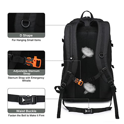 40L/50L Expandable Hiking Backpack for Men and Women, Travel Camping Backpack Flight Approved - color: 40l+10l Grey