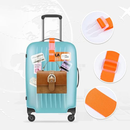 5pcs Luggage Belt, Colorful Carrying Clip Buckle, Travel Portable Luggage Straps, Adjustable Luggage Travel Belt Accessories, Practical Suitcase Straps