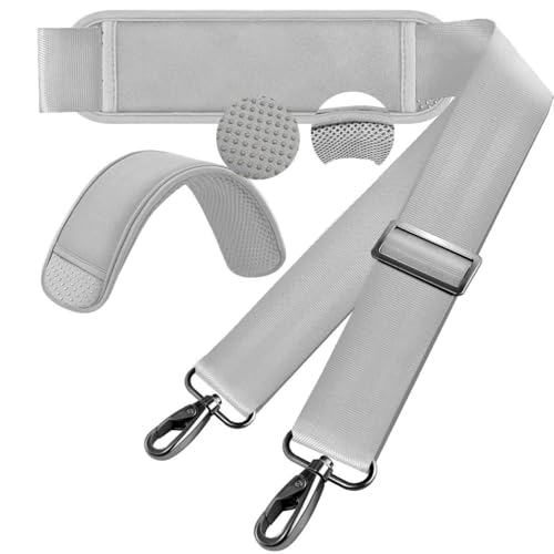 60" Shoulder Strap with Adjustable Thick Removable Pad and Metal Swivel Hooks Fit Laptop Crossbody Bag,Briefcase Duffel Bags - color: Light Gray