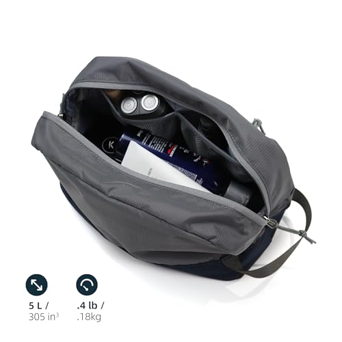 Travel Toiletry Bag 5L, Compact Travel Organizer with Waterproof TPU Wet/Dry Compartment - color: Ash Grey, size: 5L