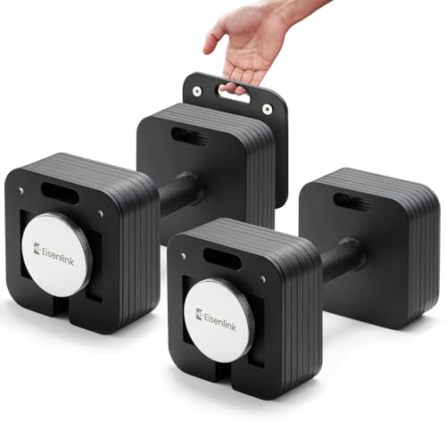 Eisenlink Adjustable Dumbbell Set, 10-50/80lb, 5lb Increments, Quick-Lock Square Weight Dumbbells for Home Gym Fitness (50/80lb×2) - size: 80LB