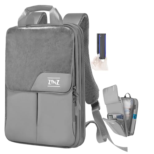 ZINZ Slim & Expandable Laptop Backpack 15.6 16 17 inch Travel Business Backpack Water-Resistant Daypack for Men and Women，Grey - color: G01y01