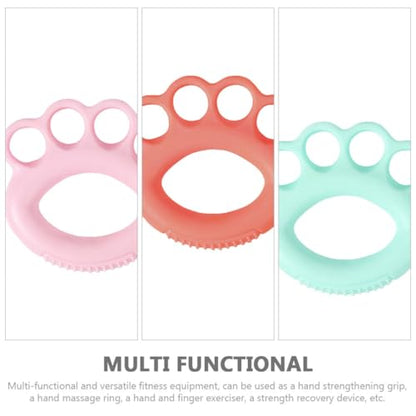 Luxshiny 3pcs Hand Grip Strengthener Rings Set Silicone Massage Surface, Finger Trainers for Hand Rehabilitation and Strength Training, 10lb Pink, 20lb Mint Green, 30lb Orange for Musicians