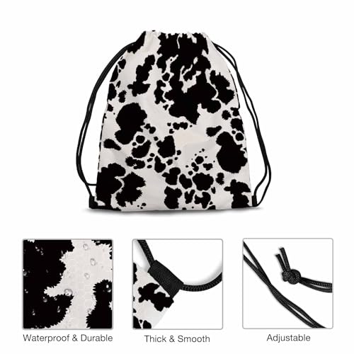 Gym Backpack Animal Seamless Pattern Volleyball Bag Sports Backpack Black Spots on White Background 14x16.9 Inch - color: Animal Seamless Pattern