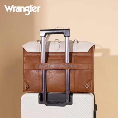 Wrangler Laptop Bag for Women Messenger Bag Briefcase Computer Backpack Convertible Satchel Bag - color: Beige & Brown, size: 15.6 inch
