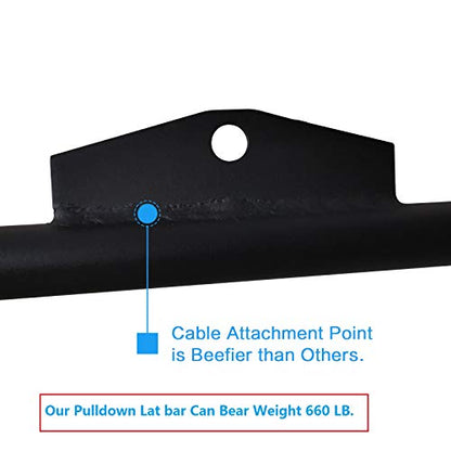 Lat Pulldown Attachments for Cable Machine, 29/39/ 48 Inch Wide Grip Lat Pull down Bar with Non-slip Handle, Lat Bar for Home Gym Tricep Bar Training - color: K Bar Length 48 Inch