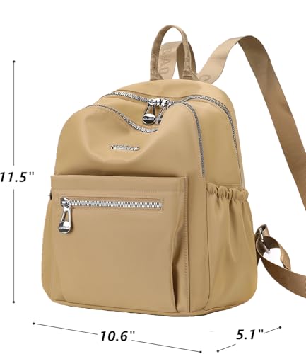 Backpack Purse for Women Ladies Nylon Bag Casual Daypack Travel Shopping Pack (D Style Beige) - color: D Style Beige