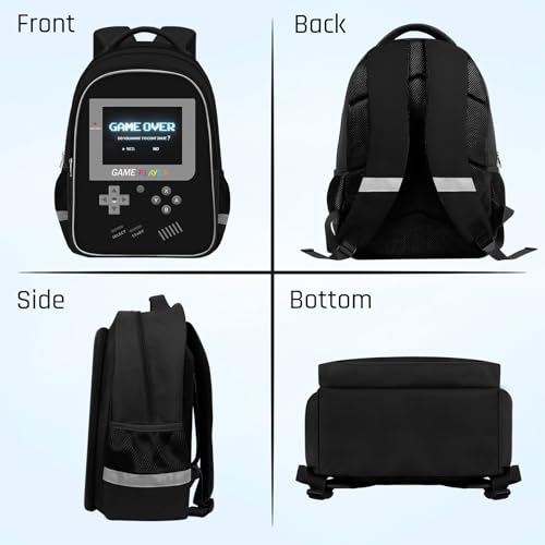 Backpack for School Boys,Gamer Boys Backpack for Elementary Middle School,Student Bookbag for Ages 6-18 Kids Children Teens,17″ Video Game Bookbag Travel Back Pack - color: Game Backpack-black