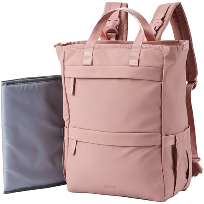 Diaper Bag Backpack, Multi-Function Parent Organizer (Dark Pink) - color: Dark Pink