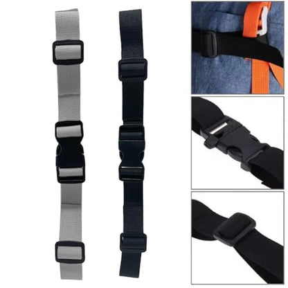 2 Pack Backpack Chest Strap Add On, Universal Elastic Backpack Sternum Strap, Adjustable Chest Belt with Quick Release Bucklee, Backpack Accessories for Travel, Hiking, Camping - color: black + gray