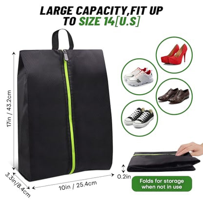Roliwils 2 Pack Smell Proof Shoe Cleat Bag with Reinforced Handle | Odor-resistant Cleat Bag with Carabiner | Travel Shoe Organizer for Men | Baseball Soccer Footwear Storage - size: 2P
