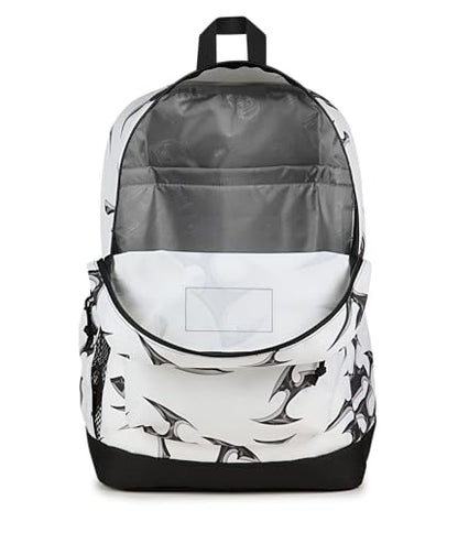 JanSport Cross Town Plus Backpack - Large Main Compartment, Side Water Bottle Pocket, 15-Inch Padded Laptop Sleeve - Cyber Silver White - color: Cyber Silver White