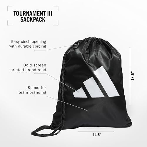Tournament 3.0 Sackpack Drawstring Bag Lightweight Backpack - color: Black/White/3